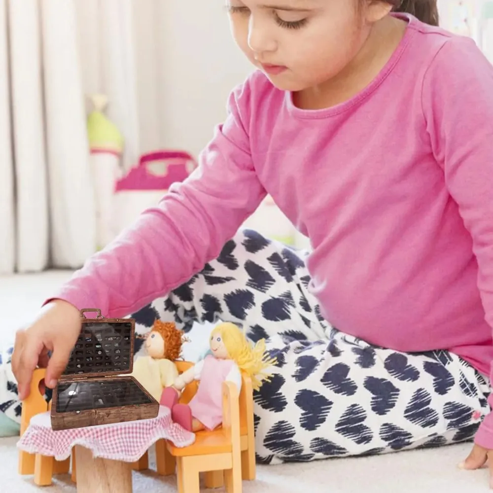 Stone Collection Rock Collection Box Suitcase Outdoor Decorations Crystal Display Case Wood Jewelry Display Accessories Outdoor