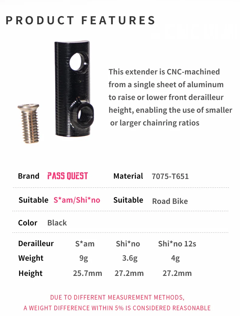 Vorderer Schaltwerkverlängerer für SRAM AXS für Shimano 12-Gang-Vorderschaltwerk Rennrad erhöht – Detail 3