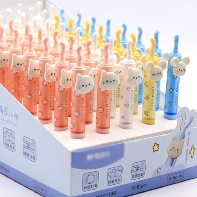 

36 pcs/lot Creative Cat Mouse Wagging Tail Mechanical Pencil Cute Automatic Pens Kids Gift School Office Supplies