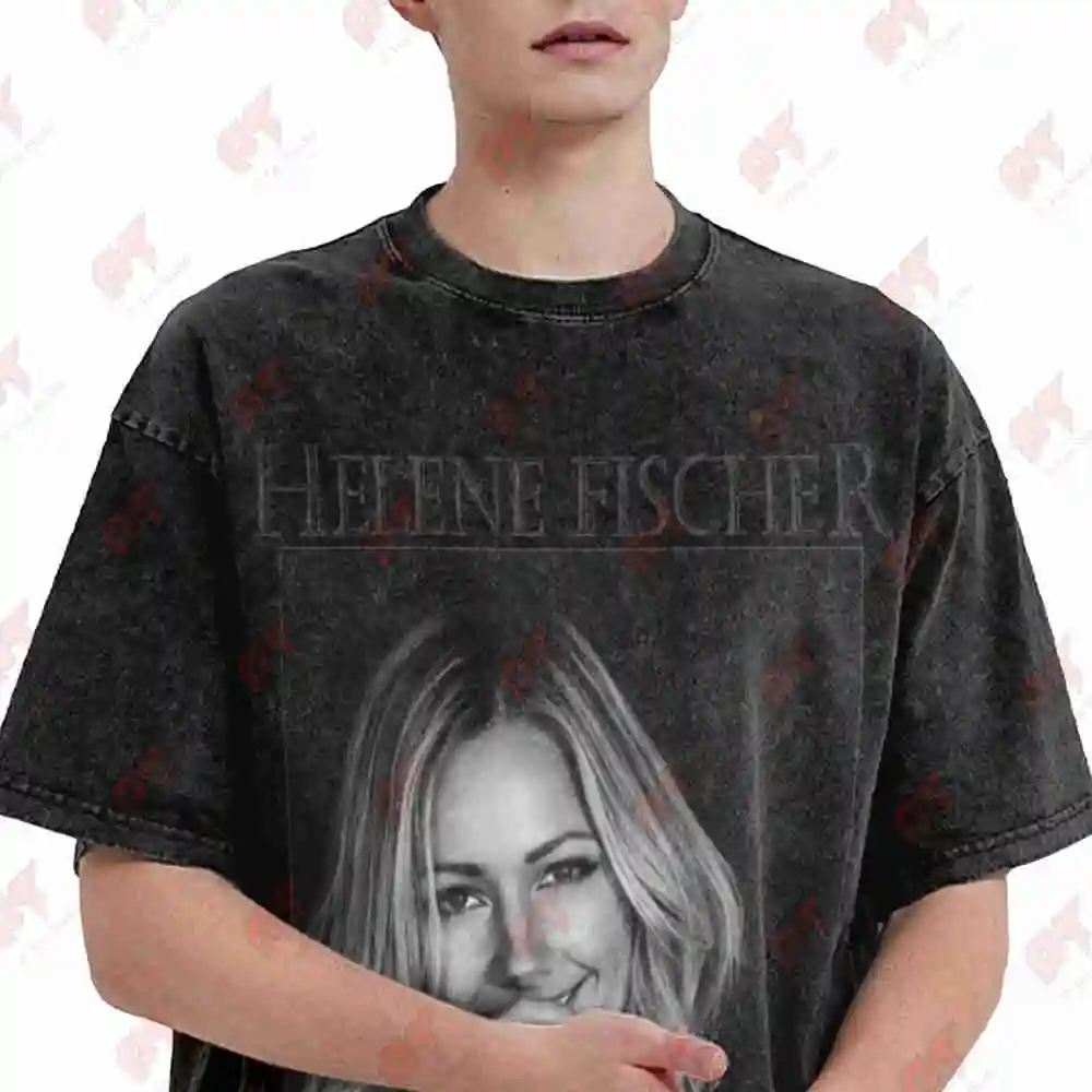 Helene Iconic Logo Portrait Vintage Washed Tee Pure Cotton T-Shirt