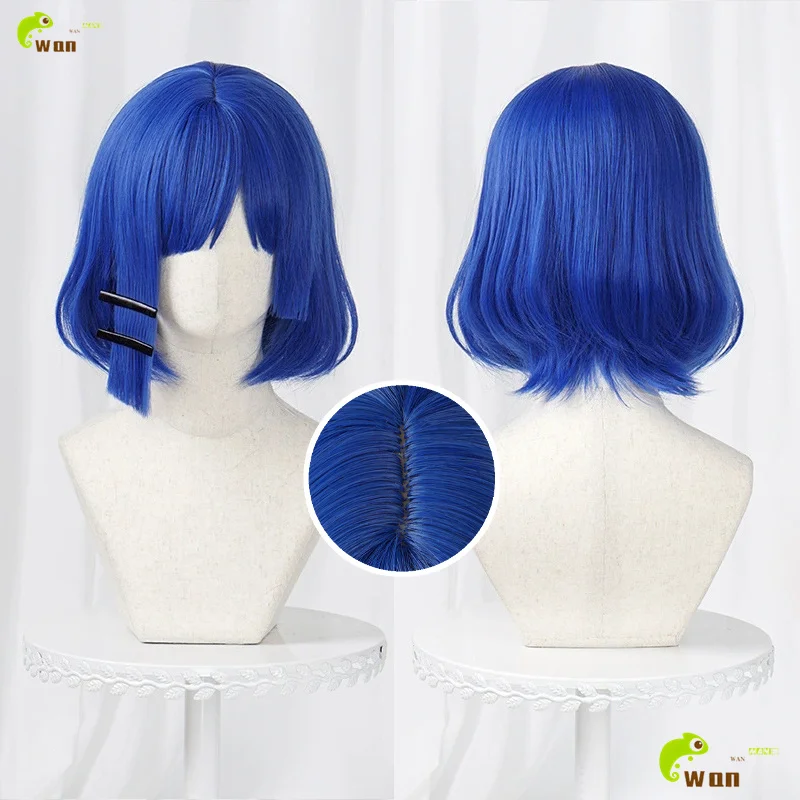 

Anime Yamada Ryo Cosplay Wig 32cm Blue BOBO Wigs For Women Cosplay Anime Wig Heat Resistant Synthetic Hair Halloween + Wig Cap