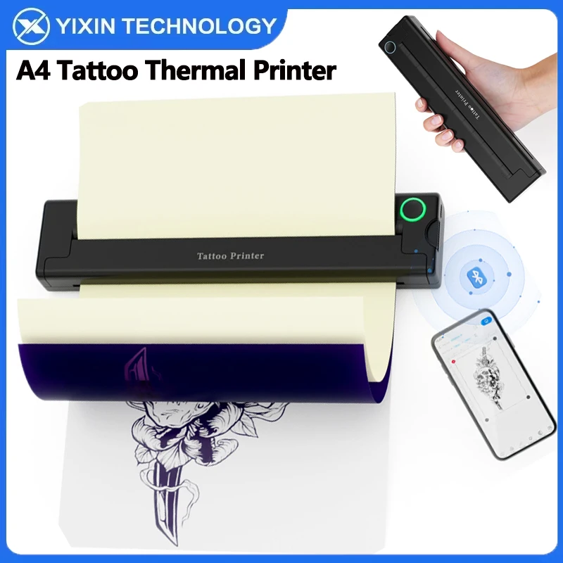 A4 Thermal Printers Multifunctional Wireless Bluetooth Tattoos Printer Portable Thermal Printer A4 Paper Printer Thermal printer