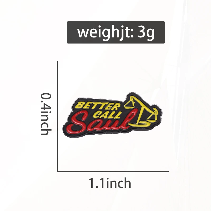 Tilted Scales Pines Lapel Badges Funny Jewelry Gift for Friends Better Call Saul Enamel Brooch Custom TV Series