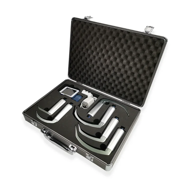 

video laryngoscope set with 3pcs reusable blades for Clinical intubation