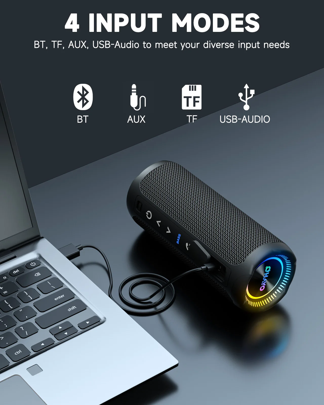 OHAYO X10MAX Bluetooth-luidspreker 35W - IPX7 waterdicht, krachtig stereogeluid, 24 uur speeltijd, TWS-koppeling, oogverblindende lichten, bas omhoog