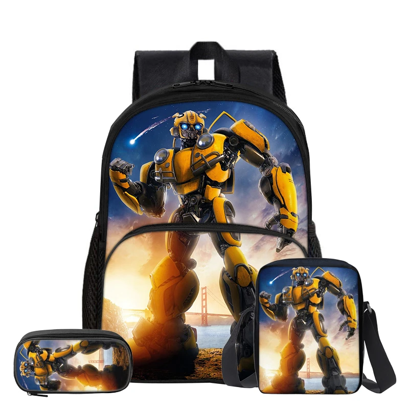 

Transformers 3Pcs set Child with Front Pocket Backpack Kids Backpack Shoulder Bags Pencil Bag Travel Rucksack