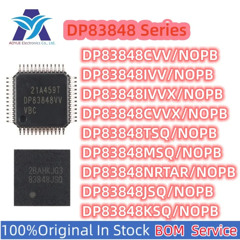 New Original Authentic DP83848VV 83848VV 83848TSQ 83848MSQ 83848N 83848JSQ 83848KSQ Ethernet Physical layer transceiver chip ic