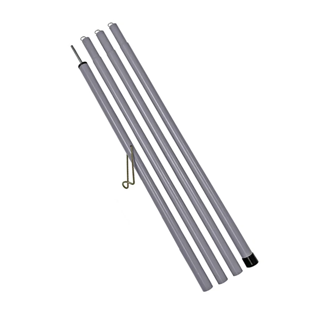 Outdoor Camping Pole with Hooks for Hanging Gear and Lighting Compatible with Tarps Awnings and Tents 2m Iron Support Structure