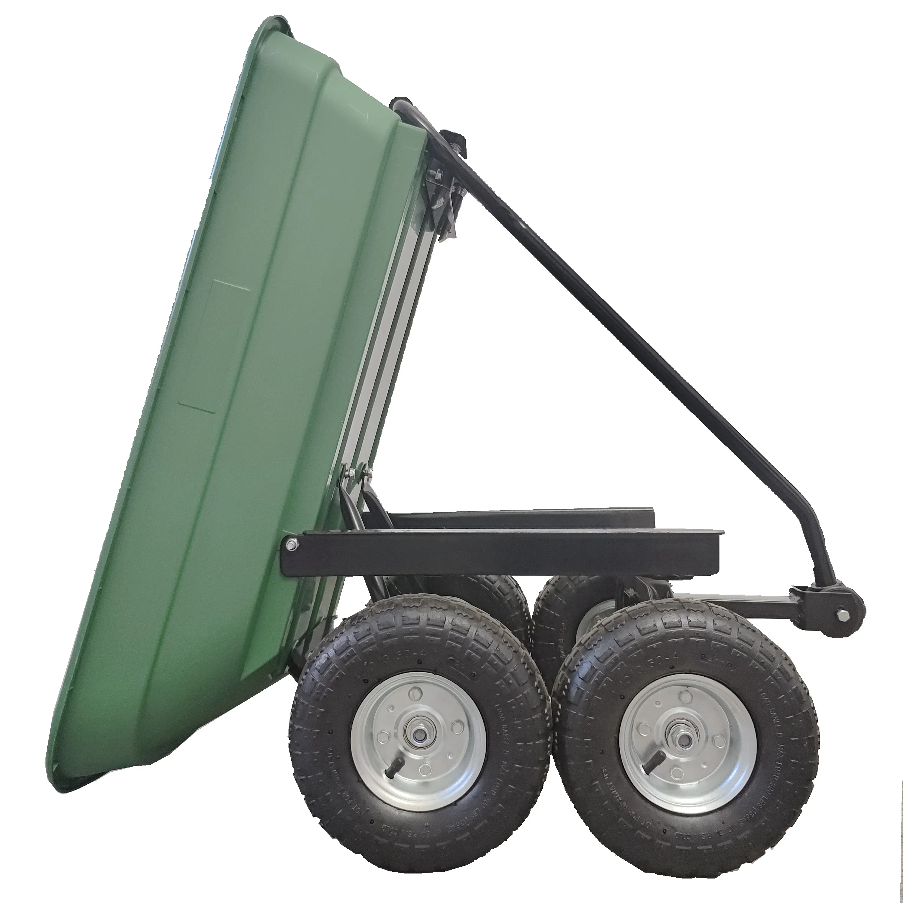 300kgs Load Capacity Lawn Utility Trailer Garden Tractor Cart Garden Hand Cart Plastic Garden Dump Cart