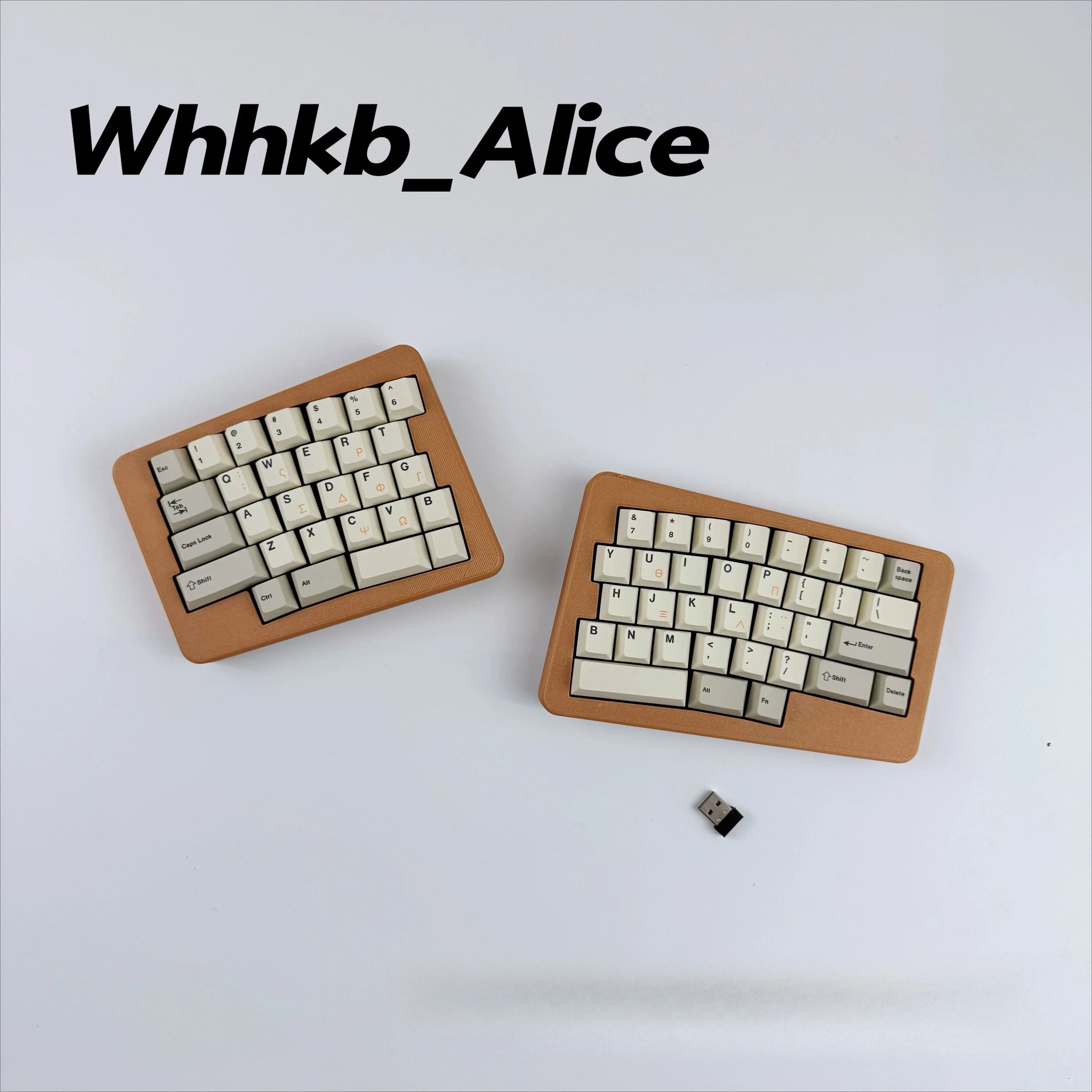 Wireless 2.4g HHKB ALICE layout split keyboard hotswap pcb HIFI mx switch VIAL PBT cherry profile keycap