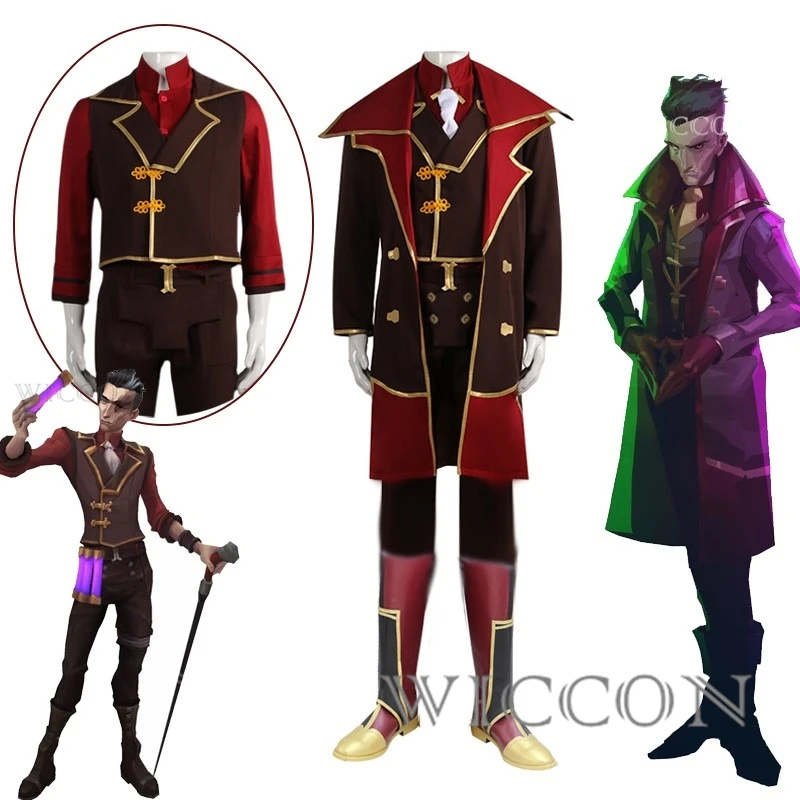 Arcane Tv Lol Silco Cosplay Costumes Long Jacket Anime Uniform Outfits Shoes Boots Halloween Carnival Wine Suit Man Women