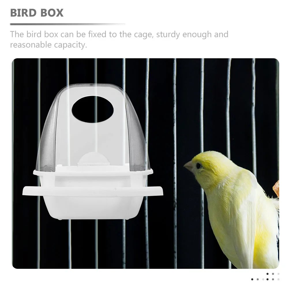 

2 Pcs Splash-proof Bird Food Box Feeder Cage Hanging Cups Dispenser Container Parrot Outdoor