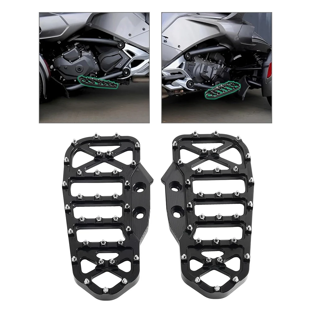 1Pair Front Rider Foot Rest Driver Floorboards Footpeg Aluminum Black For Can Am Spyder F3-L 2016-2025