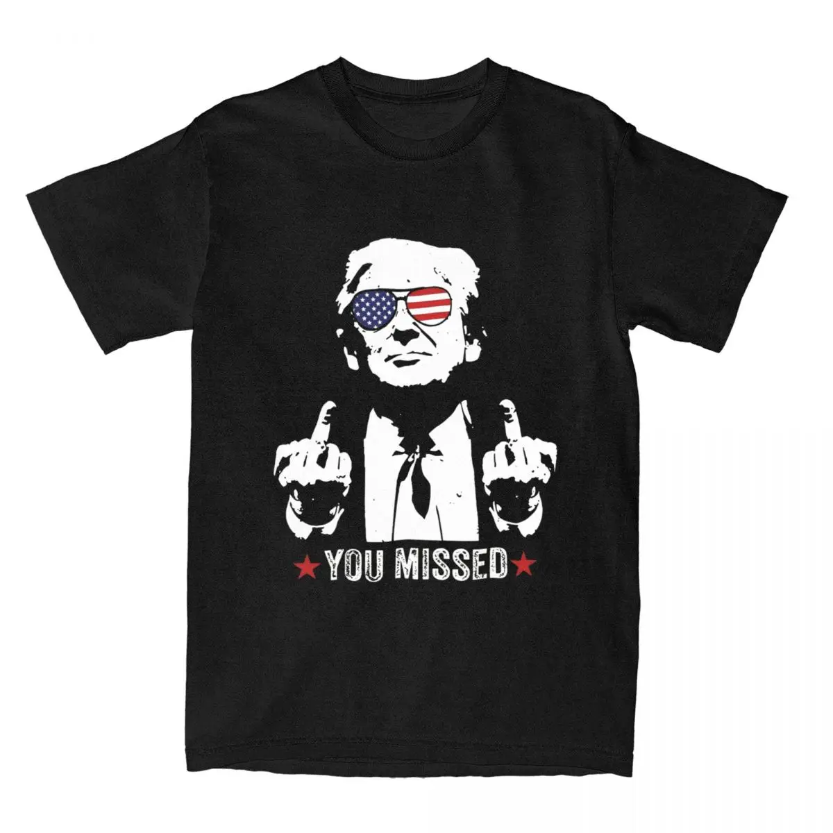 2024 Assassination Shooting Trump You Missed Shirt Merch for Men Women Cotton Humor Trump Rally Shot Tee Shirt Short Sleeve Tops