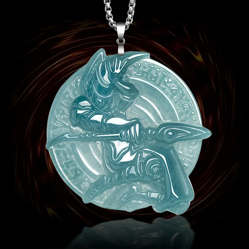 

Fashion Game King Natural Products Jade Blue Water Black Mage Ice Seed Jade Black Magician Anime Style Souvenir Accessories