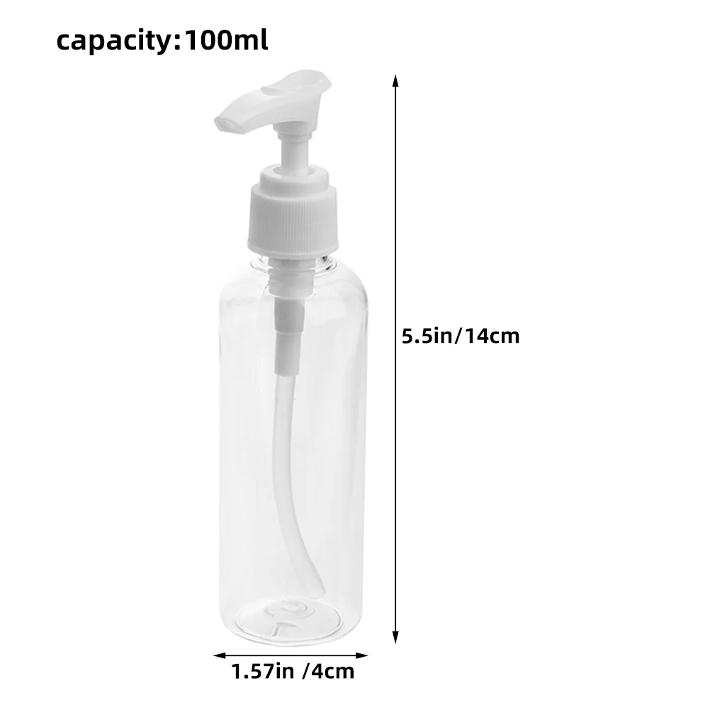 5 個の耐久性のあるプレスポンプボトル詰め替え可能なシャンプーディスペンサー 100 ミリリットルポンプボトル空のボトルボディウォッシュボトルソープディスペンサー