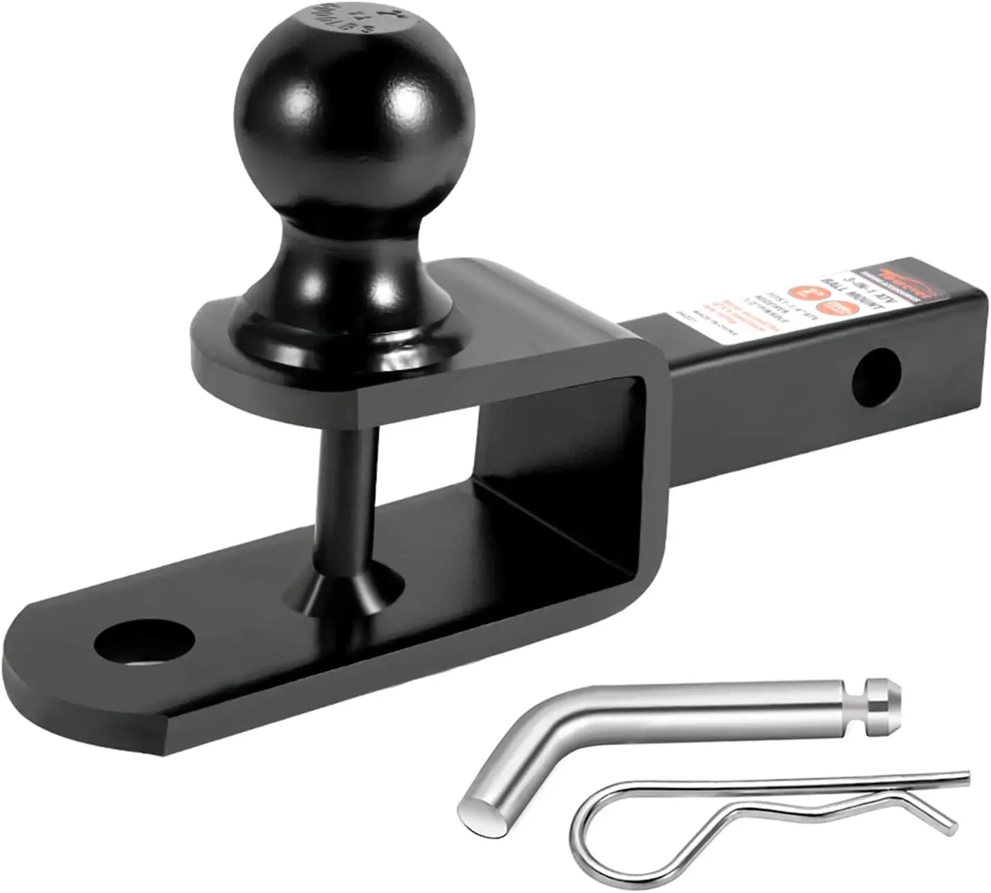 

84031 ATV Hitch Ball Mount 2 inch Ball with 1-1/4 inch Solid Shank, with 1/2 inch Pin & Clip, Rated 2000 lbs