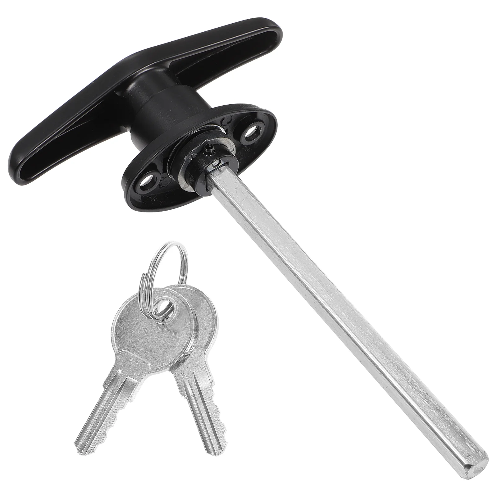 Door Lock Handle Shed Garage with Hardware Locking Kit Black Replacement Universal T-Handle