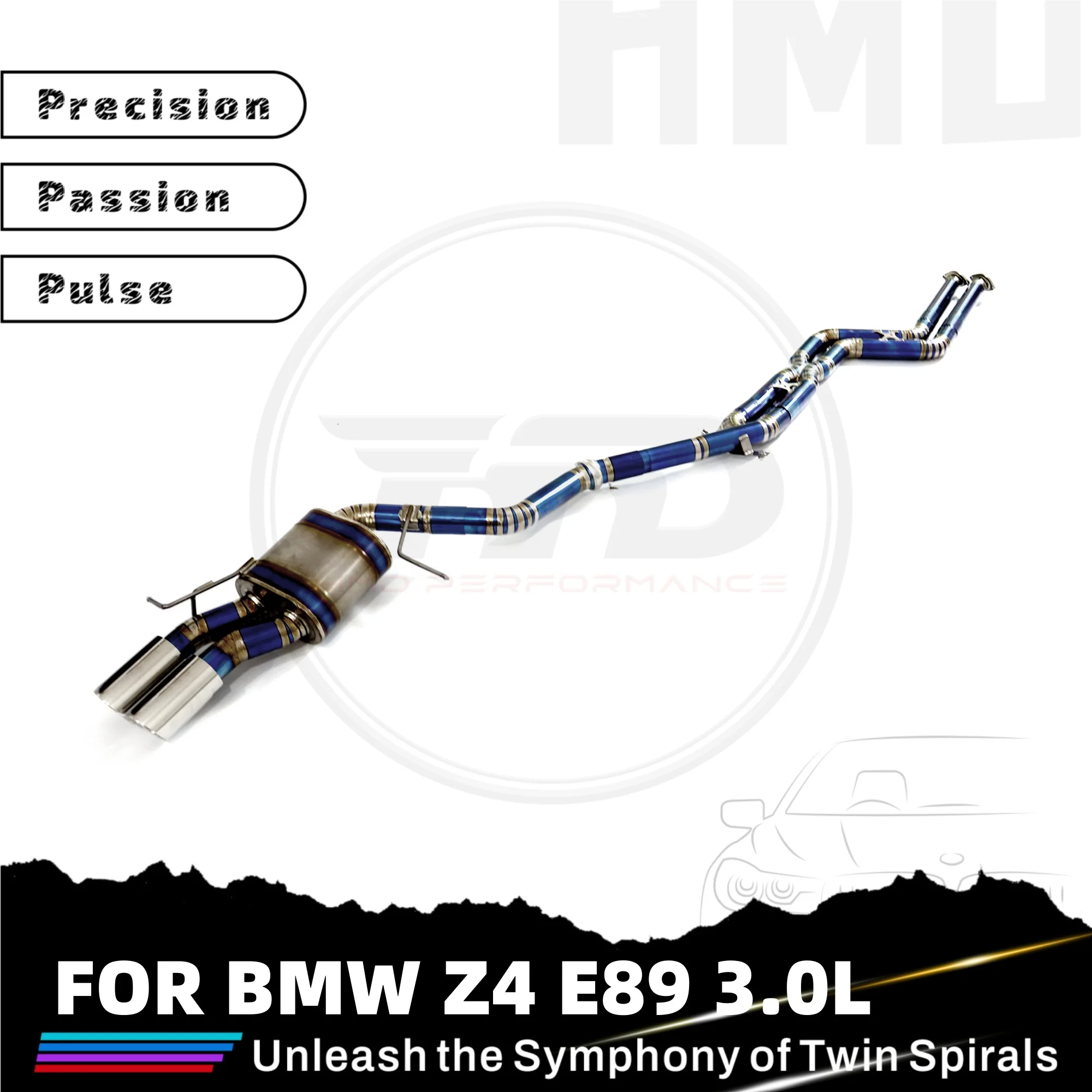 HMD Hot Sales TC4 Catback Uitlaat voor BMW Z4 E89 3.0L Elektronische Kleppen Uitlaat Enkele Pijp Ontwerp Met Tips