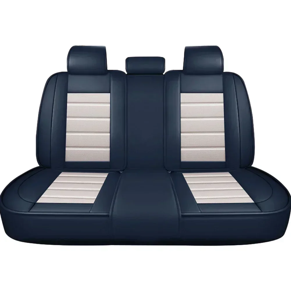 Volledige set autostoelhoezen PU-leer voor en achter gespleten bankbeschermer vier seizoenen universeel geschikt voor de meeste auto-SUV-autoaccessoires