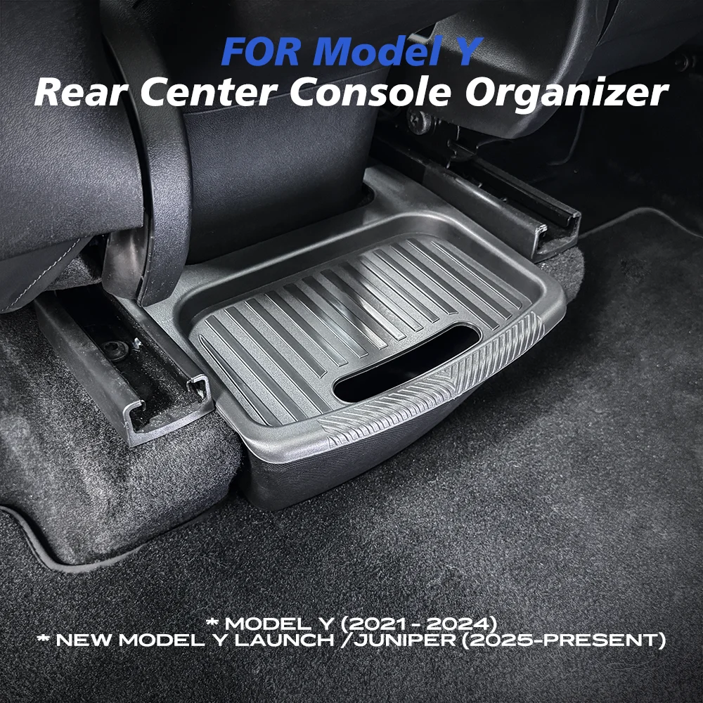 Tesla New Model Y 2025-2020 용 뒷좌석 보관함 Juniper Organizer Bins 뒷좌석 쓰레기통 쓰레기 봉투 트레이 출시 썸네일 2