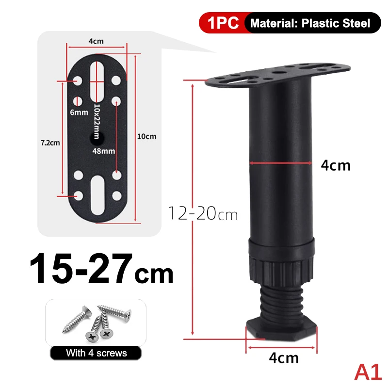 Non-Slip Noise Reducing Base For Sofas, Bed Frames, Tables Telescopic Adjustable Bed Beam Support Furniture Legs Load Bearing