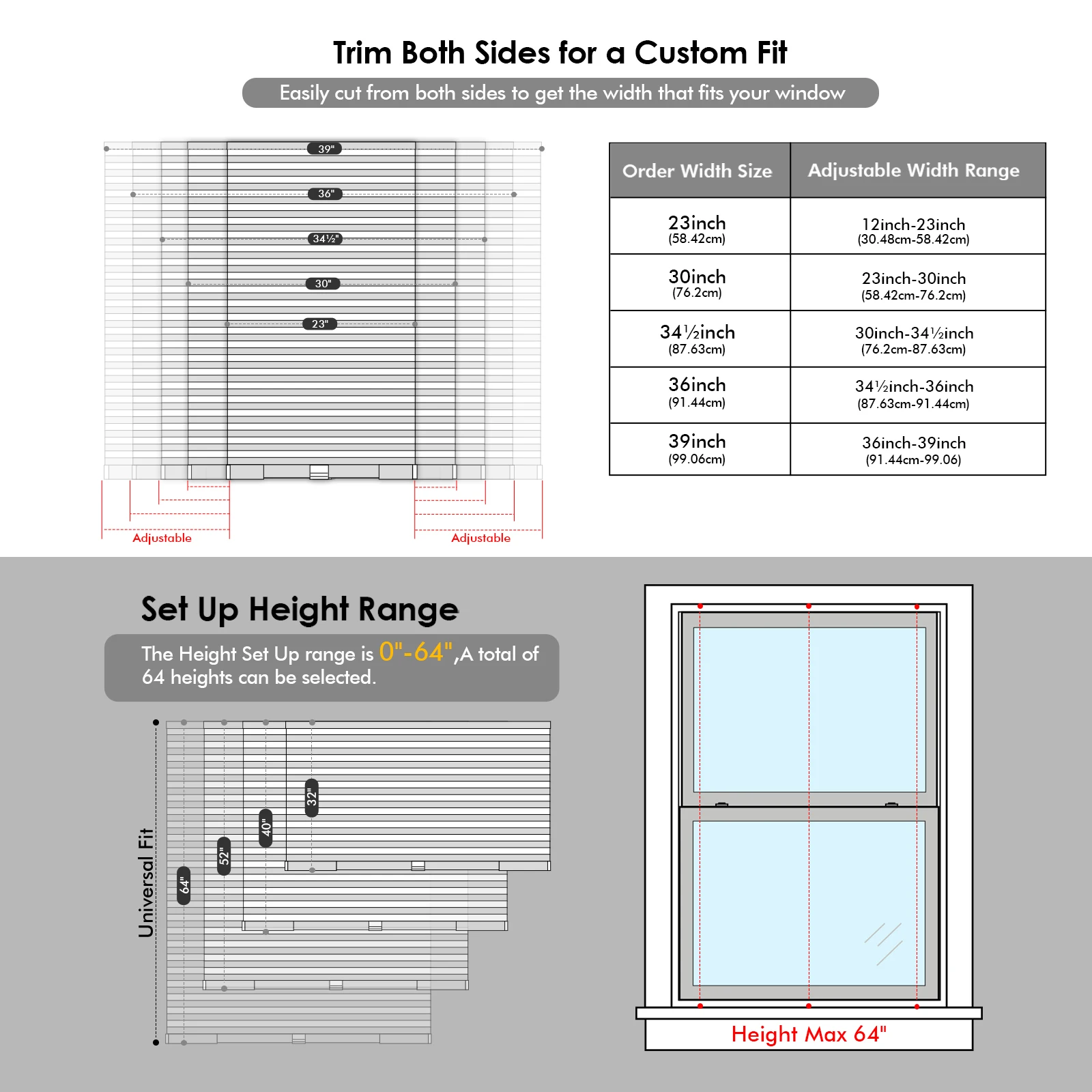 Blackout honeycomb shades, cordless blinds that stop at any height, easily cut to fit