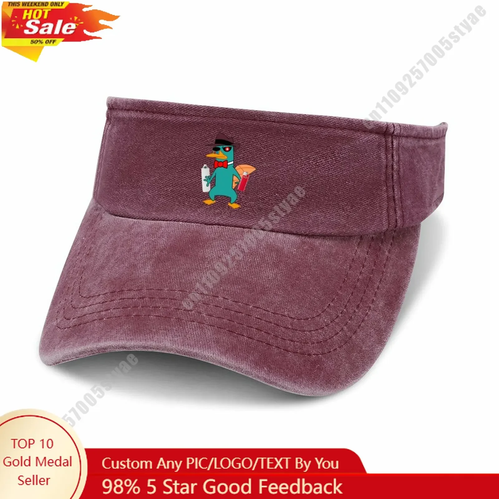 

Perry The Platypus Open Top Hat Disney Cartoon Custom Design Your Photos Logo Text Fashionable Item Holiday Gift Denim Hat