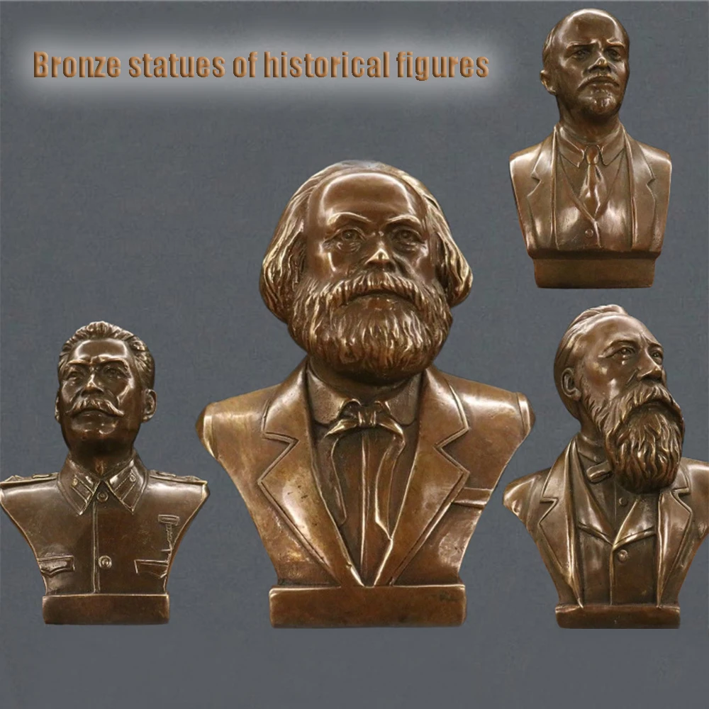 Bronze statues of historical figures, Marx Engels Lenin Stalin Sculpture, Brass antique ornaments, Home and campus decorations