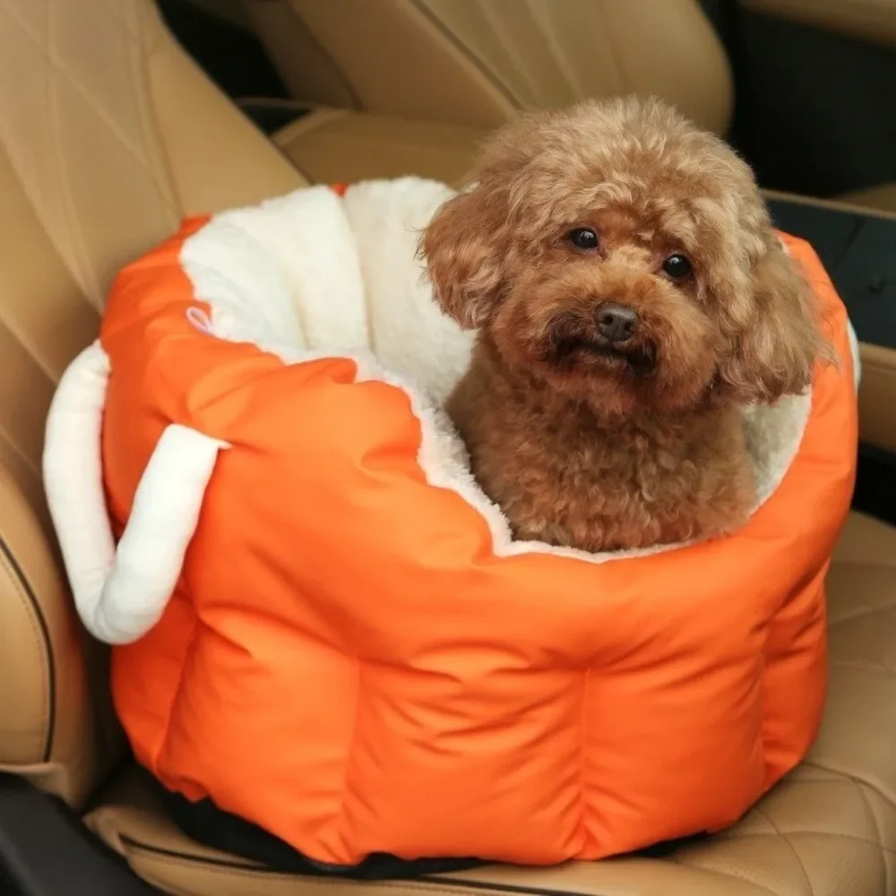 

Large Thickened Car Pet Bed Soft Warm Pet Car Seat Bull Horn Buckle Comfortable Cat Carry Bag Travel