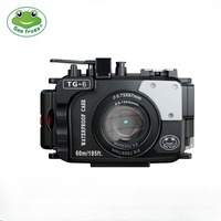 Seafrogs Underwater Diving Camera Waterproof Case With Dual Fiber-Optic ports For Olympus TG6 Case 60M/195ft