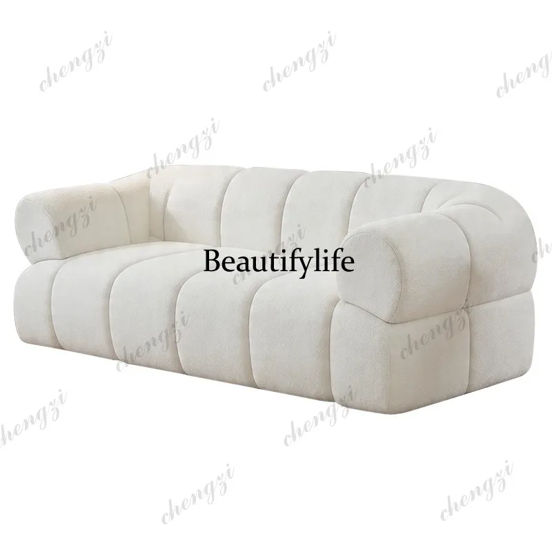 D183 Compression Sofa White All-in-One Frameless + Bone Vacuum Compression Furniture Lamb Fleece Pure Sponge Roll Bag Sofa