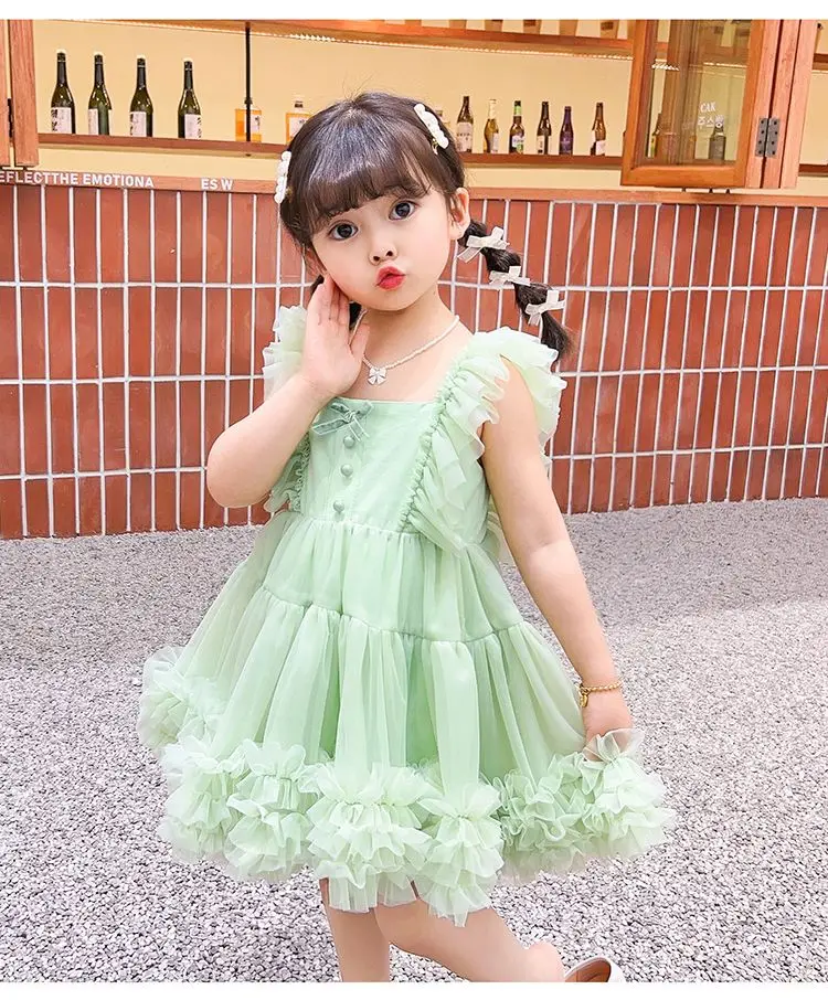 2-10 Years Toddler Kids tutu Dresses for Girls Sleeveless Princess Dress Children Summer Outfits Clothing Kids Dresses for Girls