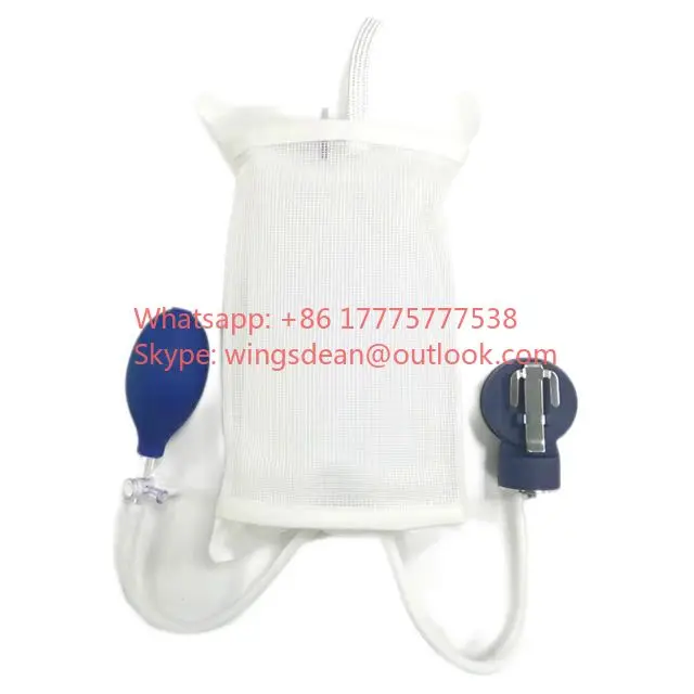 Reusable Medical Infusion Bag Pressure Bag 500 Ml with Gauge, White