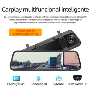 E-Ace 10 '' 4K Car DVR Wireless Mirror CarPlay und Android Auto Dashcam Video Recorder 1080p Heck Vision Camera GPS WiFi 8 Hauptverkaufsladungsbilanz - №1