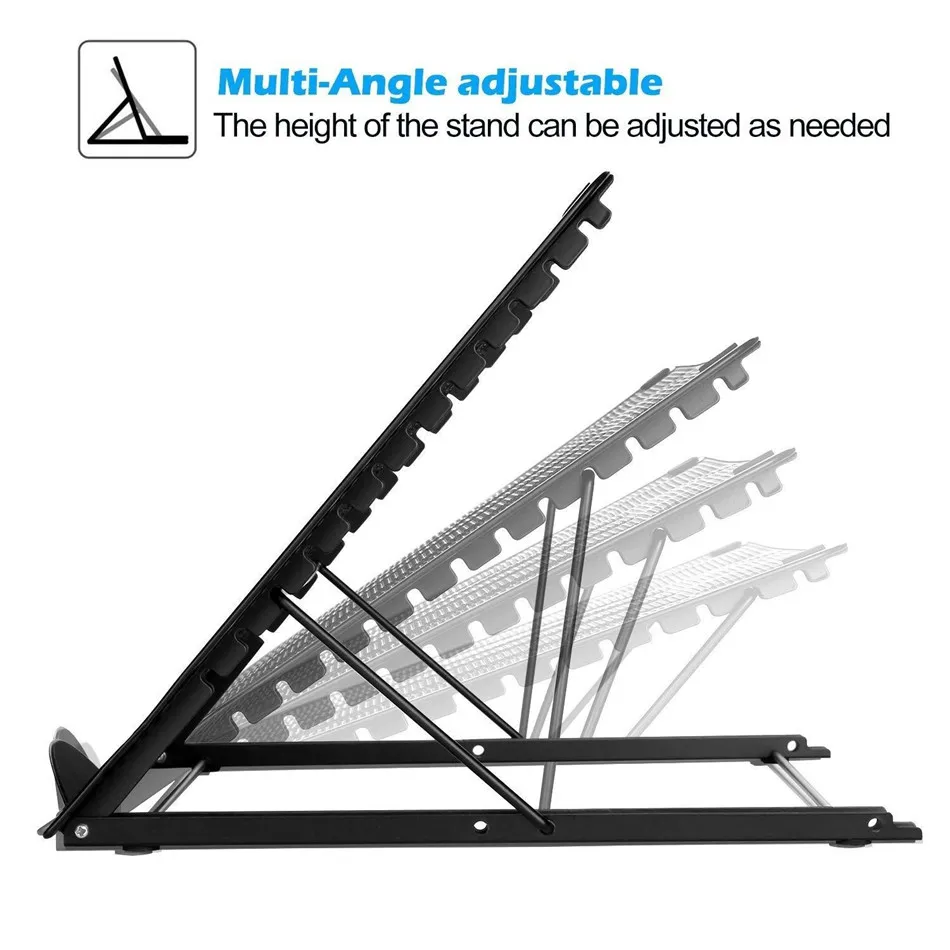 

Подставка для ноутбука, подставка для копирования, шестиуровневая складная подставка для планшета с рассеиванием тепла, железный кронштейн, черный
