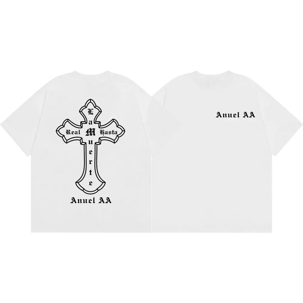 Rapper Anuel AA Merch T-shirts Men Women Clothing High Street Fashion Trend T-shirt High Quality Cotton Short Sleeve T Shirts