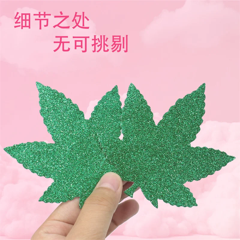 50 pairs (100Pcs)Women Nipple Cover Breast Lift Tape Overlays on Bra green leaf Nipple Stickers Self Adhesive Pasties