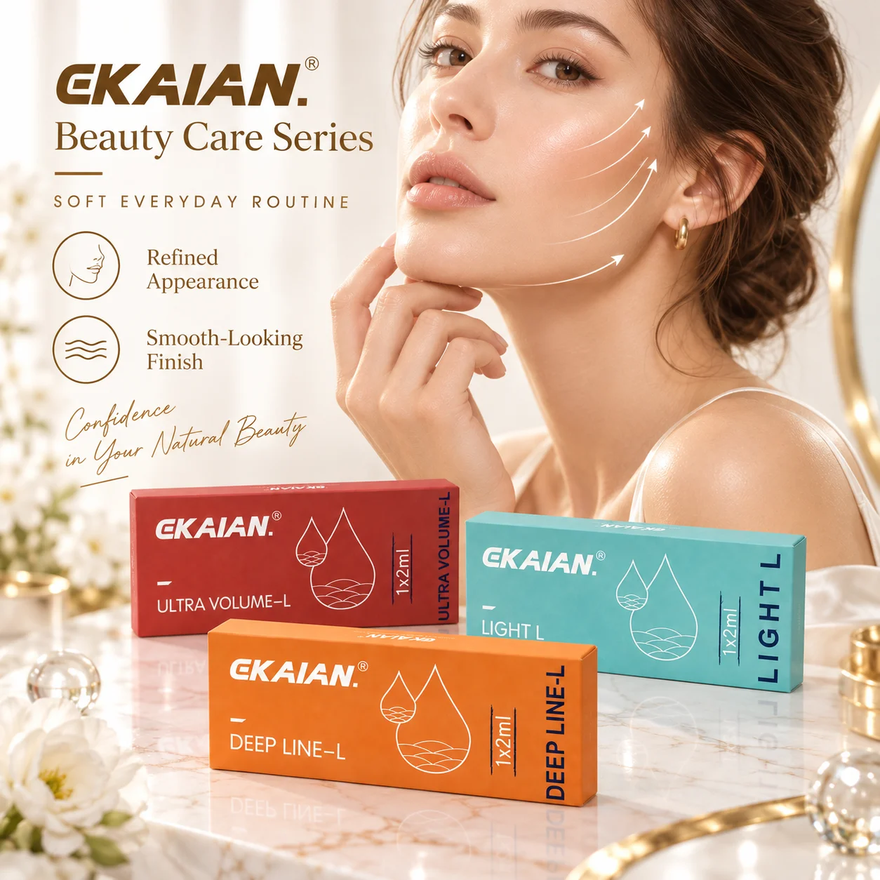 ekaian-ヒアルロン酸配合のフェイスセラム。肌をなめらかにし、ハリを与えます。リドゥーha。韓国製スキンケア。1ml-2ml。