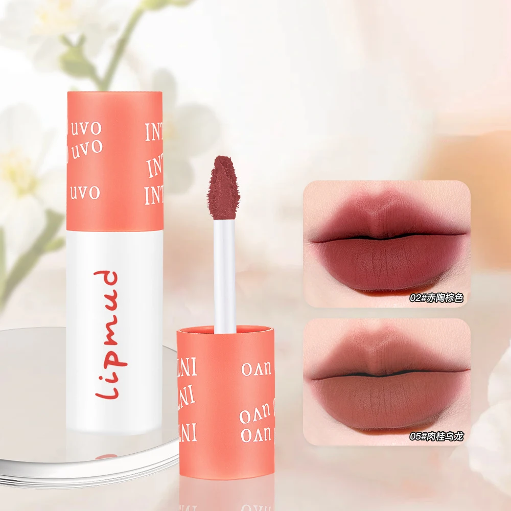8-kleuren lippenstift Mooie lip modder Lip wangbalsem Matte lippenstift Waterdichte duurzame lipgloss make-up met Koreaanse cosmetica