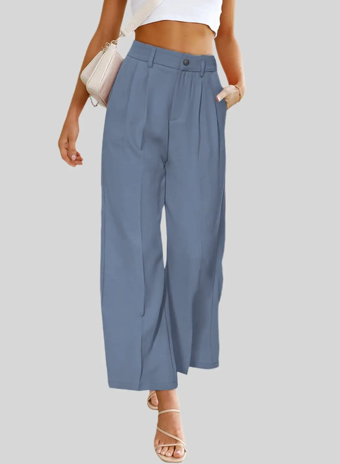 Women's High Waist Wide Leg Dress Pants - 2025 Office Trousers with Pockets