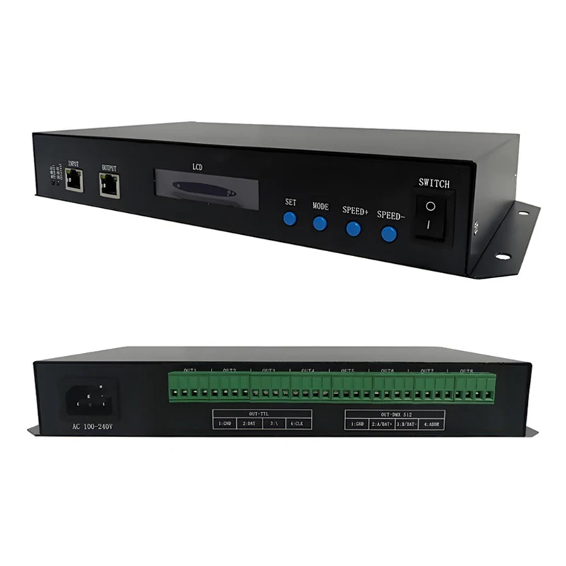 T-760 8-Channel SPI Pixel Sub-Controller – Up to 8000 Pixels per Output for LED Strip Systems