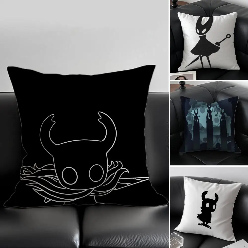 Hollow Knight Pillow Game Silhouette Cushion Cover Pillow Case Anti-dustmite Invisible zipper silky plush cushion