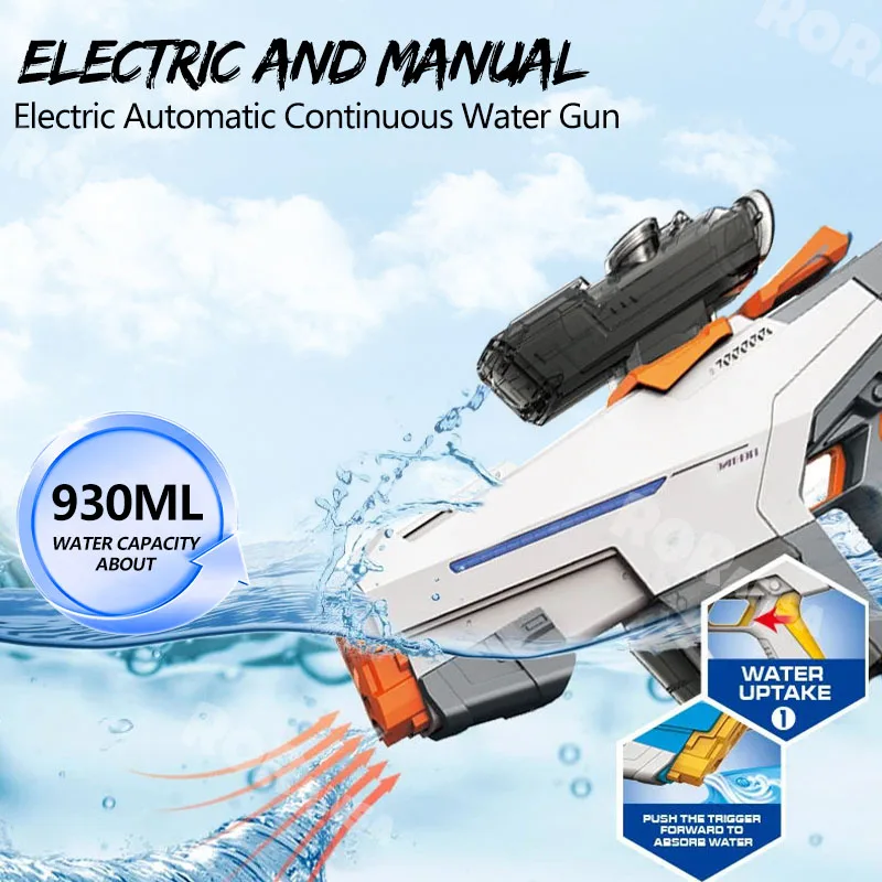 Elektryczny pistolet na wodę dla dorosłych dzieci prezent wysokociśnieniowy automatyczny zabawki na zewnątrz basenowy na plażę