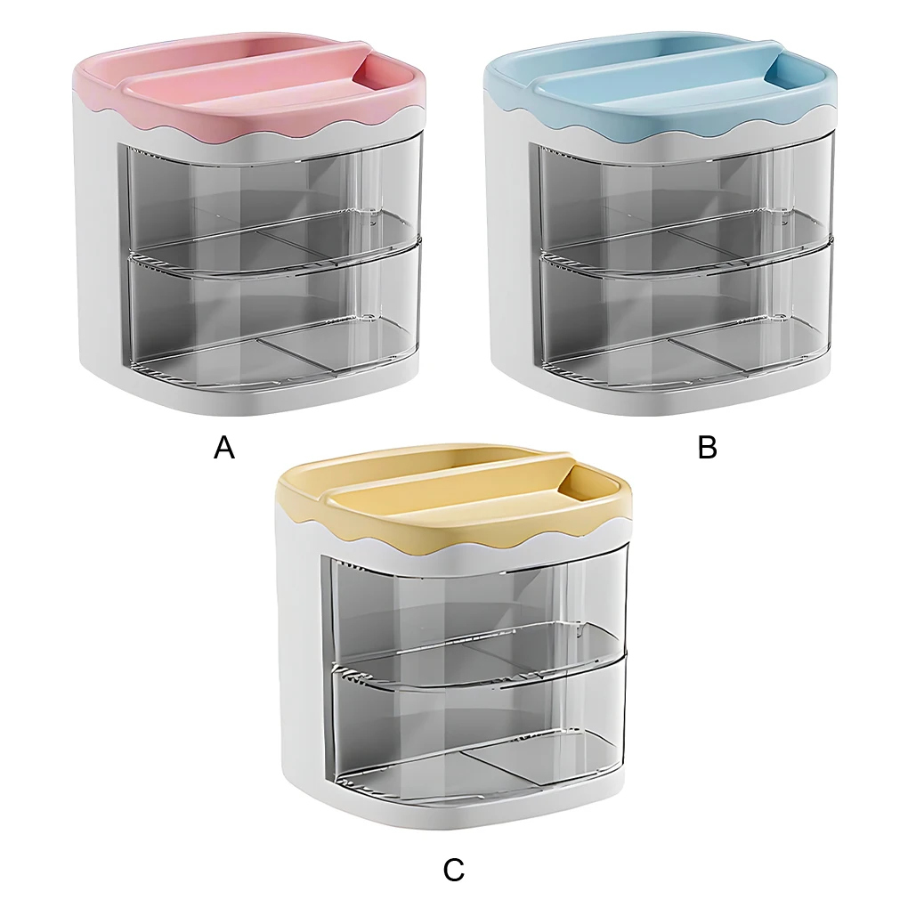 Space-saving Stationery Storage Box With Compartments For Jewelry And Sundries Drawers Pen Holder Glacier Blue