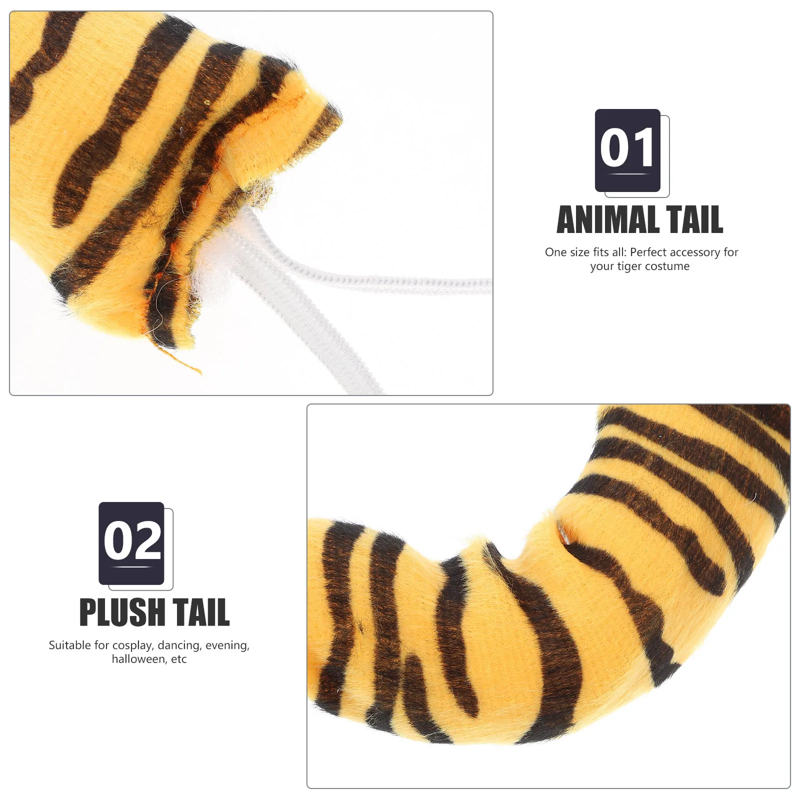 

Animal Headwear Tiger Cosplay Costume Accessory Halloween Party Masquerade Dance Props Animal Tail Cosplay Tail Ornaments