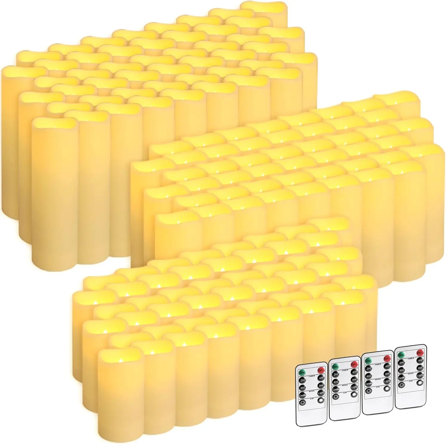 Flameless Candles Led Pillar Set Remote Timer Three Sizes Occasion Decor