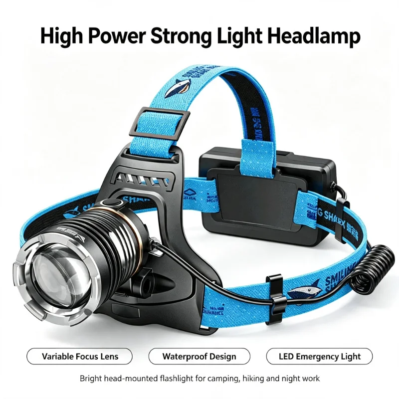 smiling-shark-high-power-strong-light-headlamp-variable-focus-waterproof-head-mounted-led-flashlight-super-bright