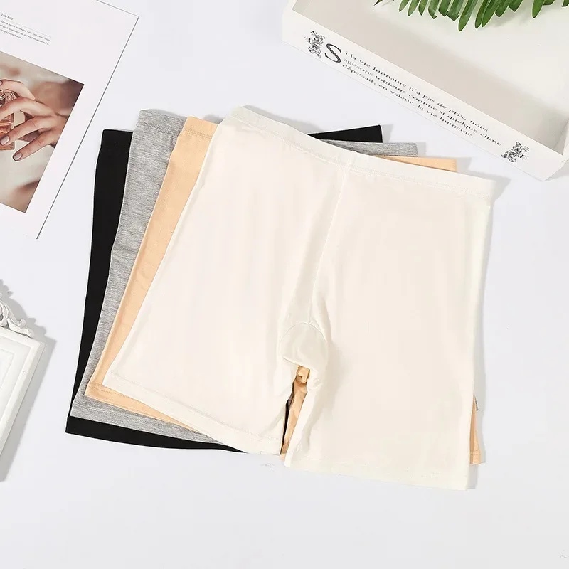 กางเกงความปลอดภัยกลางเอวกางเกงขาสั้นสตรีภายใต้กระโปรงผ้าไหมน้ําแข็งกางเกงไม่มีรอยต่อBreathable Boxer Briefsขี่จักรยานกางเกงสั้น