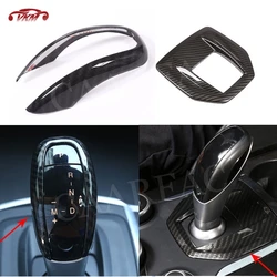 Carbon Look Material Interior Gear Knob Head Covers base Frame Decoration Cover Trim for Alfa Romeo Stelvio/Giulia 2016-2018